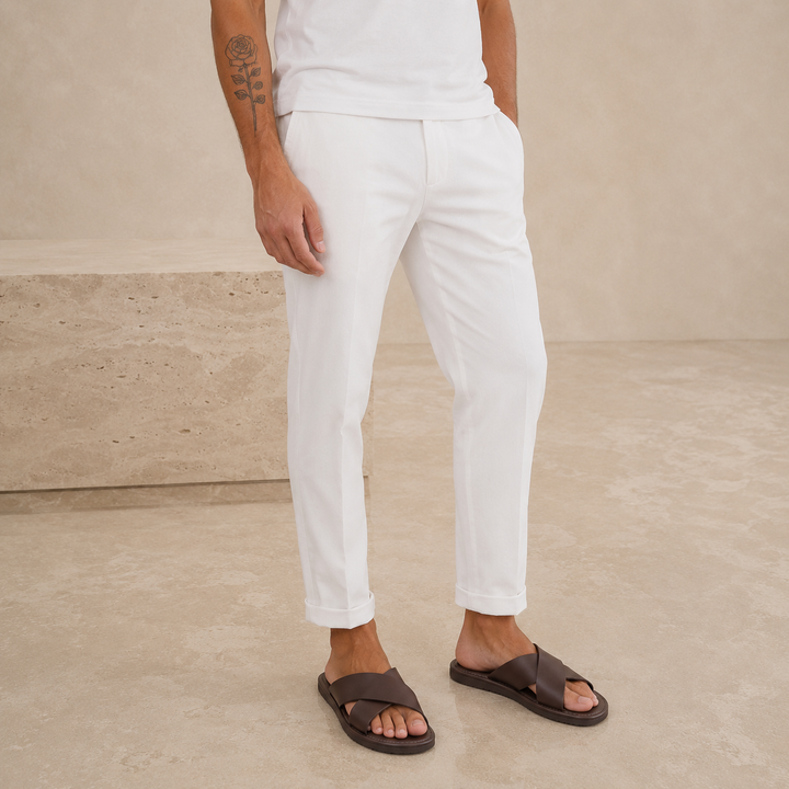 Montevio Cross Leather Slides