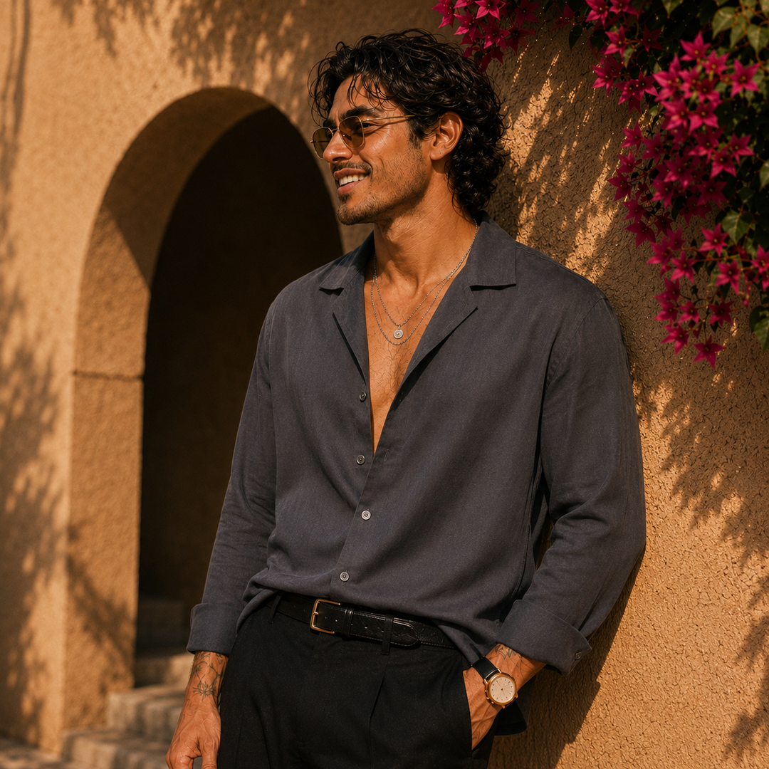 Santorini Cuban Linen Shirt