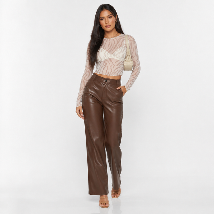 Noir Sculpt Leather Pants