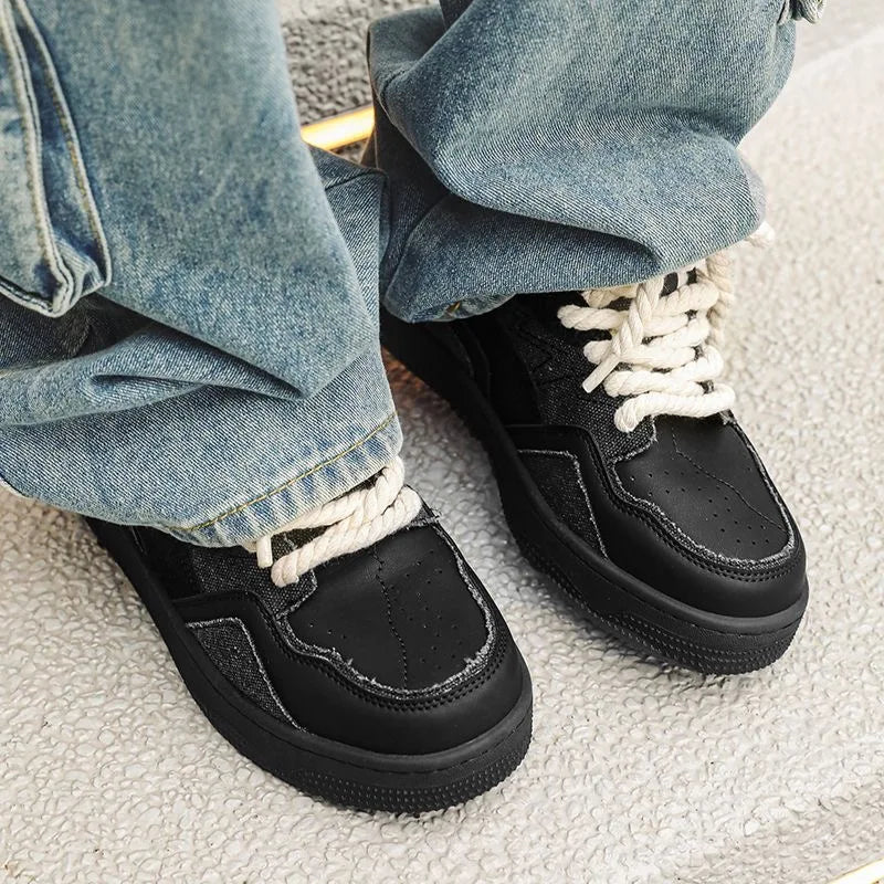 MONTE VITSO – Noir Rope Street Sneakers