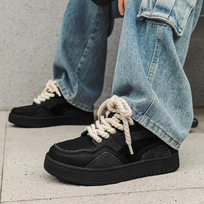 MONTE VITSO – Noir Rope Street Sneakers