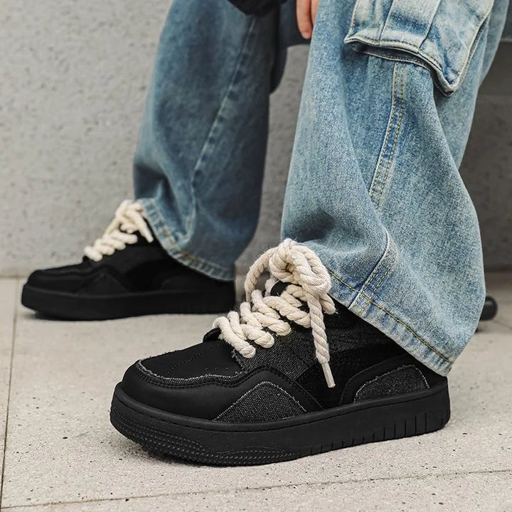 MONTE VITSO – Noir Rope Street Sneakers