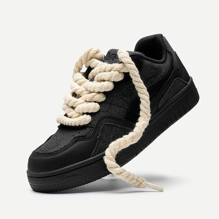 MONTE VITSO – Noir Rope Street Sneakers