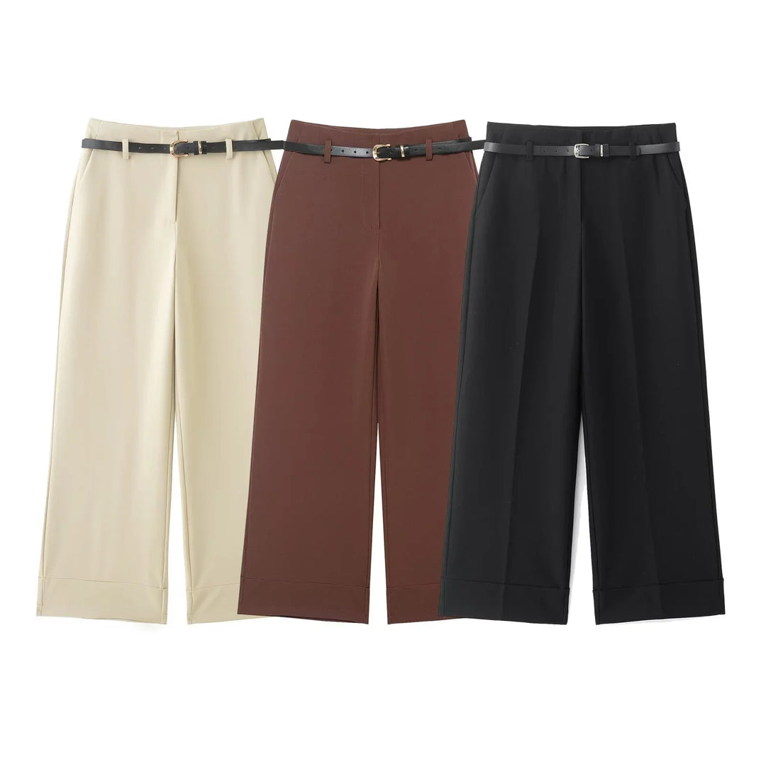 Elegance Belted Wide Pants